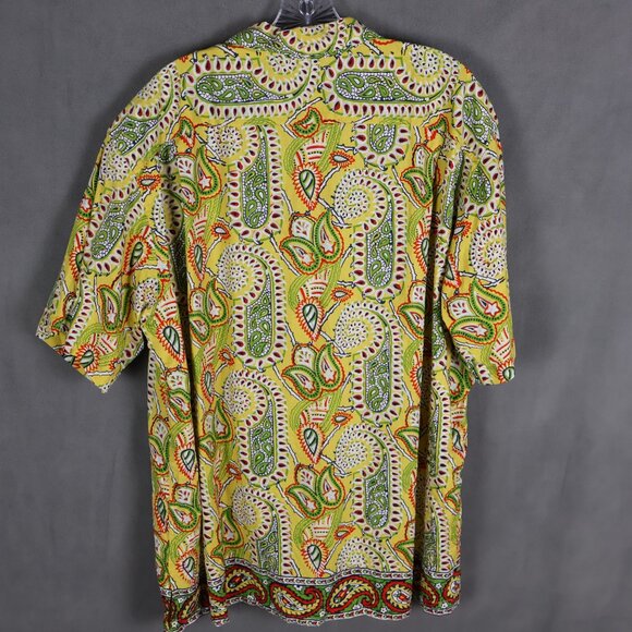 VTG Polo Ralph Lauren Shirt Mens XL Yellow Paisley Bob Camp Psychedelic 90s - Picture 5 of 12